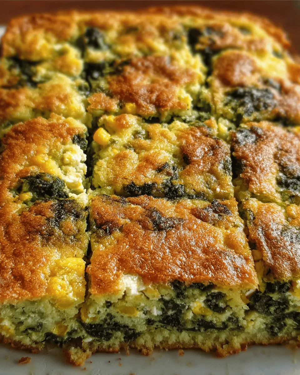 Spinach Corn Pie Casserole