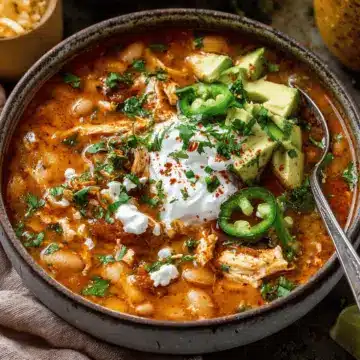 Spicy Buffalo White Chicken Chili.