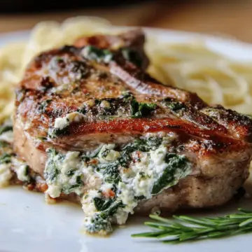 Goat Cheese Stuffed Pork Chops