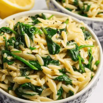Lemon Spinach Orzo Pasta
