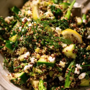 Green Love Quinoa Salad with Lemon Garlic Vinaigrette