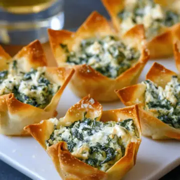 Spinach-Artichoke Dip Wonton Cups
