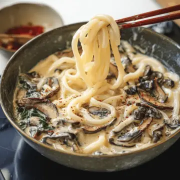 Creamy Miso Mushroom Udon