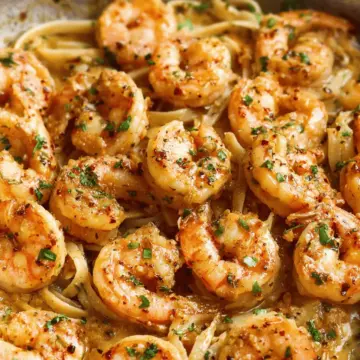 Creamy Garlic Shrimp Past