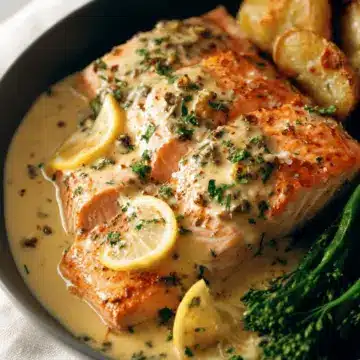 Baked Salmon with Amazing Lemon Sauce