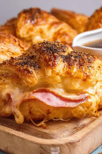 Baked Ham and Cheese Croissants