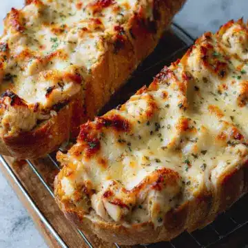 Cheesy Chicken Garlic Bread