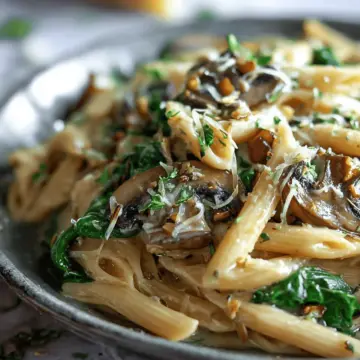 Creamy Spinach and Mushroom Pasta