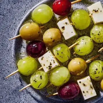 Dill Pickle Marinated California Grapes and Cheese