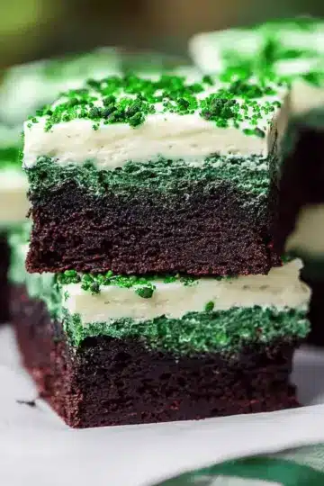 Green Velvet Brownies with Cream Cheese Frosting