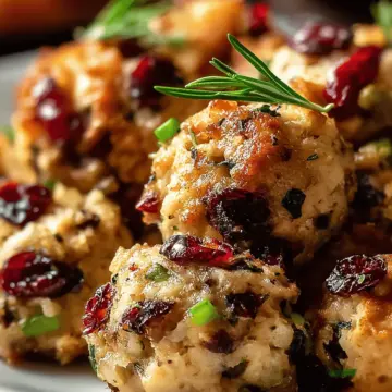 Cranberry Turkey Stuffing Balls (Baked or Air-Fried)