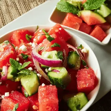 Watermelon Cucumber Salad