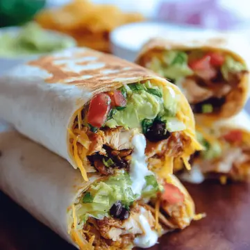 Seven Layer Chicken Burritos