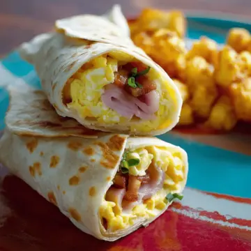 Ham and Egg Breakfast Wraps