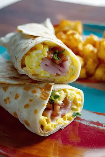 Ham and Egg Breakfast Wraps