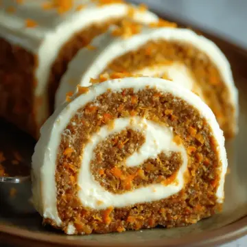 Carrot Cake Roll with Cream Cheese Frosting Filling