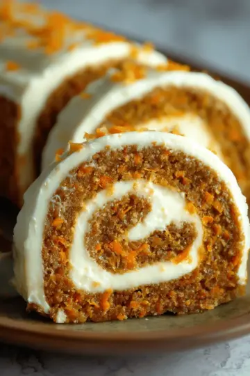 Carrot Cake Roll with Cream Cheese Frosting Filling
