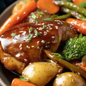 Slow Cooker Honey Garlic Chicken and Vegetables
