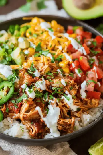 Slow Cooker Chicken Burrito Bowl Recipe