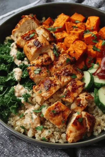Healthy Chicken & Sweet Potato Rice Bowl