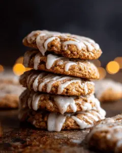 Iced Gingerbread Oatmeal Cookies