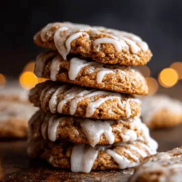 Iced Gingerbread Oatmeal Cookies