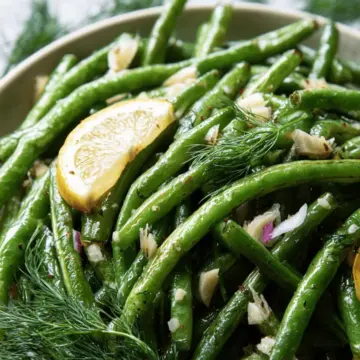 Roasted Green Beans with Lemon and Dill