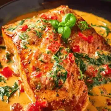Salmon in Roasted Pepper Sauce