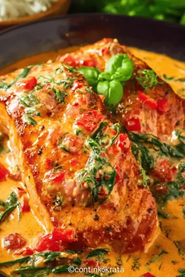 Salmon in Roasted Pepper Sauce