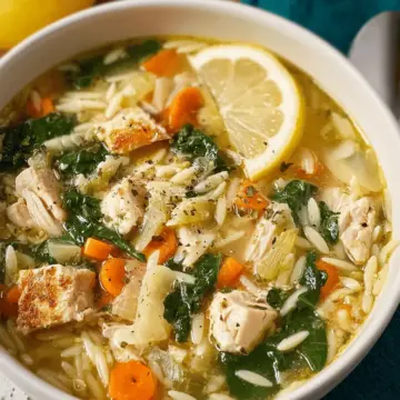 Lemon Chicken Orzo Soup