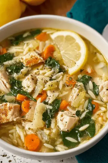Lemon Chicken Orzo Soup