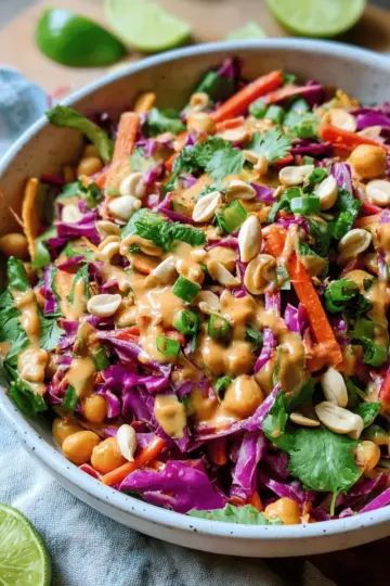 Crunchy Thai Chickpea Salad with Peanut Sauce Recipe