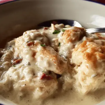 Creamed Chicken Over Biscuits