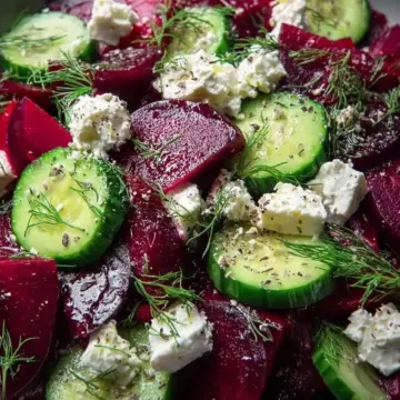 Beet Salad with Feta, Cucumbers, and Dill