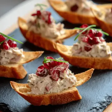 Smoked mackerel pâté with cranberry, lime and ginger on Melba toasts