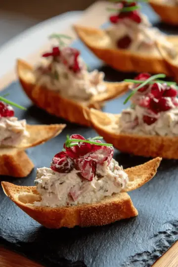 Smoked mackerel pâté with cranberry, lime and ginger on Melba toasts