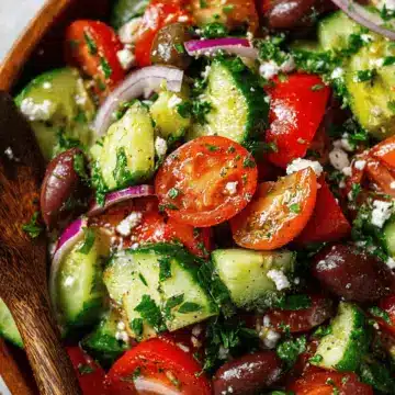 Mediterranean tomato and cucumber salad