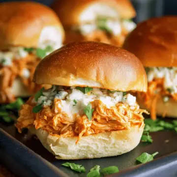 Shredded Buffalo Chicken Sliders