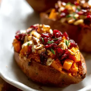 Cranberry Apple Twice-Baked Sweet Potatoes