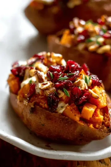 Cranberry Apple Twice-Baked Sweet Potatoes
