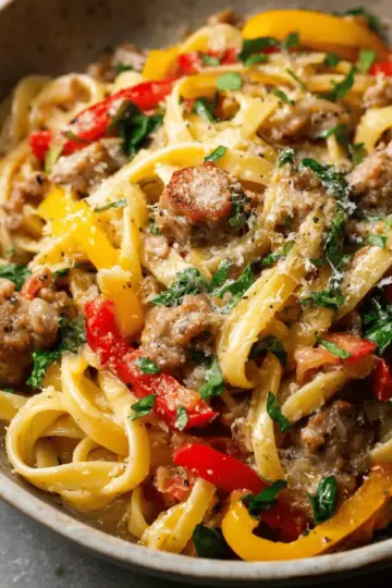 Creamy Sausage and Peppers Pasta
