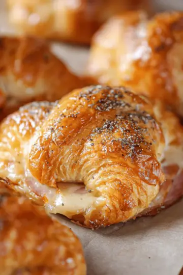 Baked Ham and Cheese Croissants