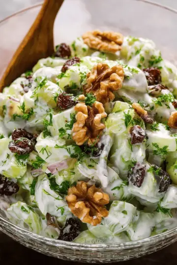 Creamy Celery Salad with Walnuts and Raisins