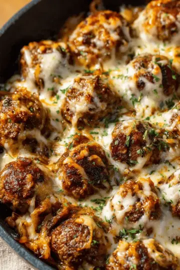 Cheesy French Onion Meatballs