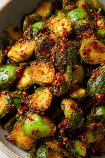 Chili Crisp Brussels Sprouts