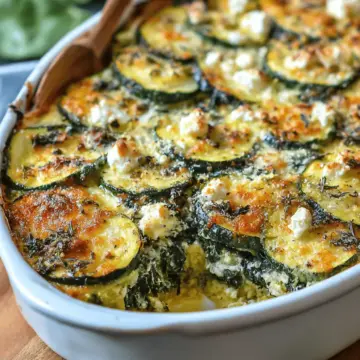 Baked Zucchini, Spinach & Feta Casserole