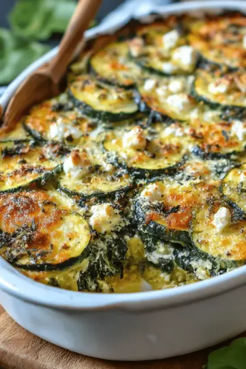 Baked Zucchini, Spinach & Feta Casserole