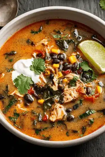 Easy Chicken, Poblano, and Black Bean Soup (Small Batch)