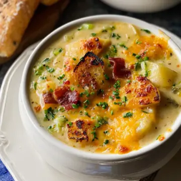 Potato Soup with Roasted Garlic Cheddar Cheese