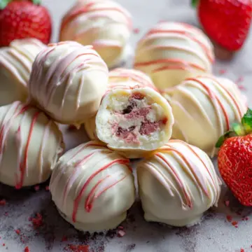 5 Ingredient Strawberry Cheesecake Truffles